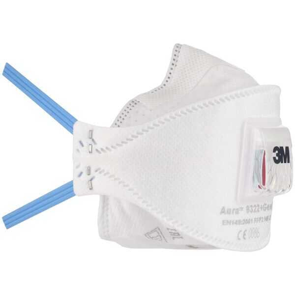 3M 9322 Aura FFP2 Respiratory Mask with Vent 10 Pcs