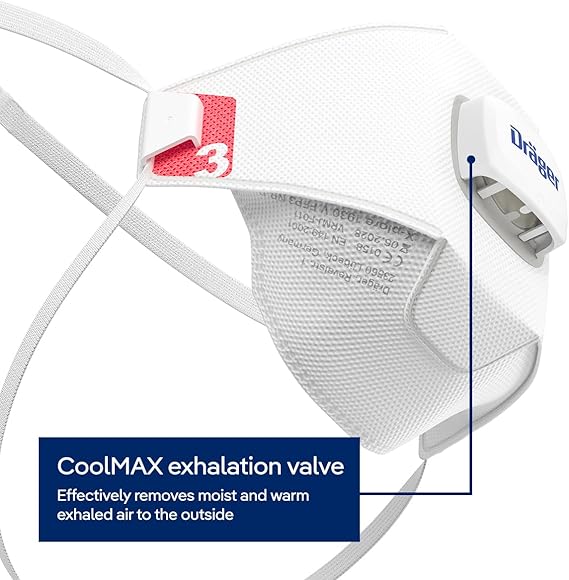 Buy Drager 1930V Valved FFP3 N95 Mask - 5 Pack for Dust Protection