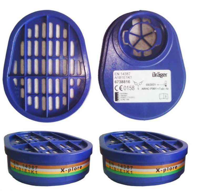 Drager 6738816 A1B1E1K1 Bayonet Filter for Chemical Protection
