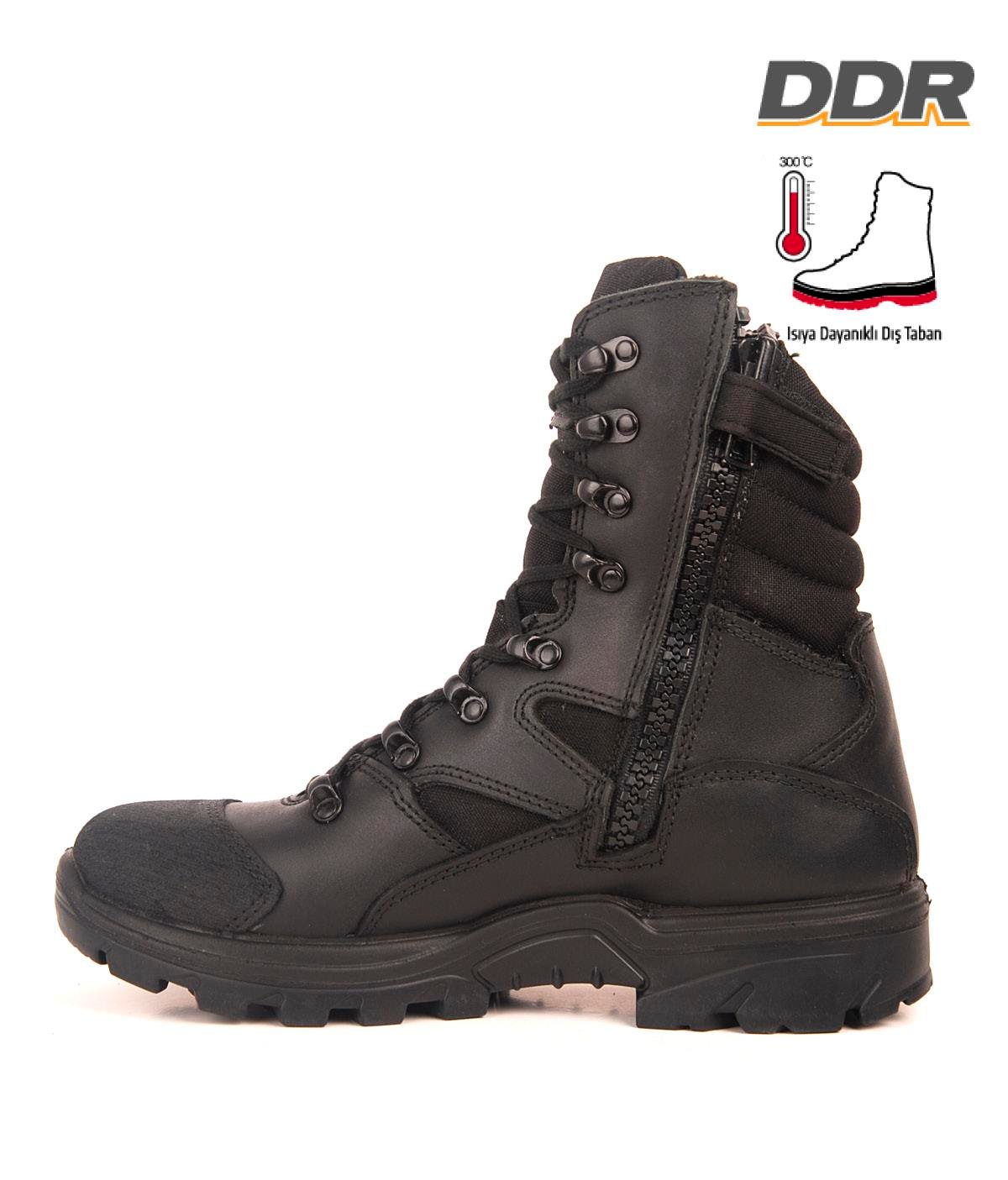 UKTR 8061 Black Waterproof Zippered Boots - Anti-Slip & Durable