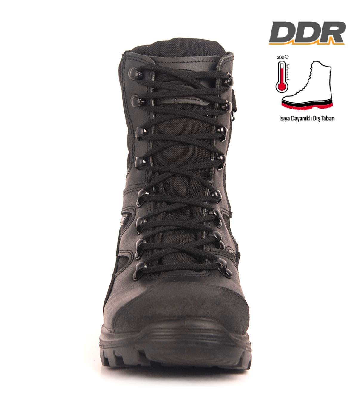 UKTR 8061 Black Waterproof Zippered Boots - Anti-Slip & Durable
