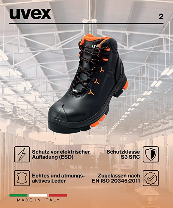 Uvex 6503 S3 SRC ESD Work Boots - Comfortable & Protective