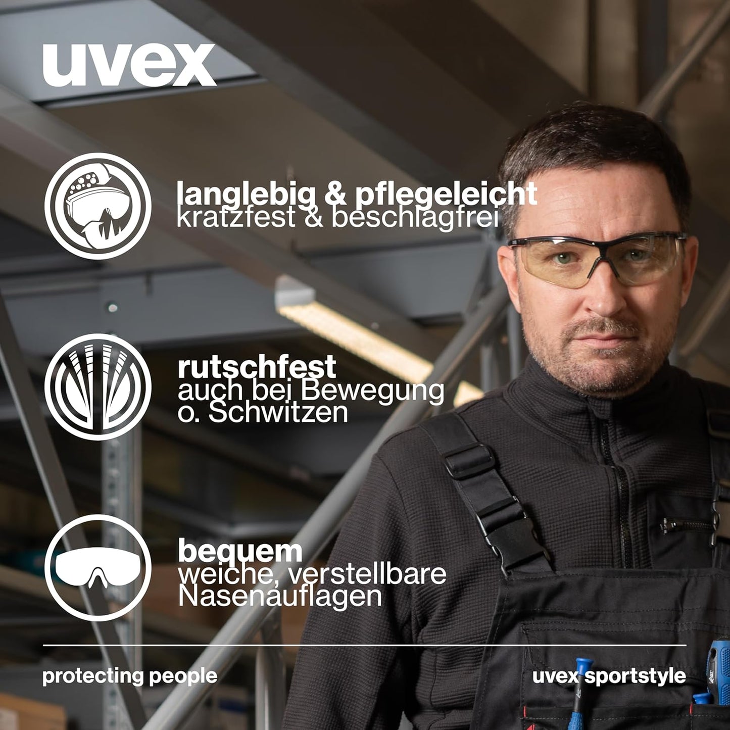 Uvex Sportstyle 9193880 Safety Glasses | Colormatic Photochromic, Anti-Fog, UV400 Protection